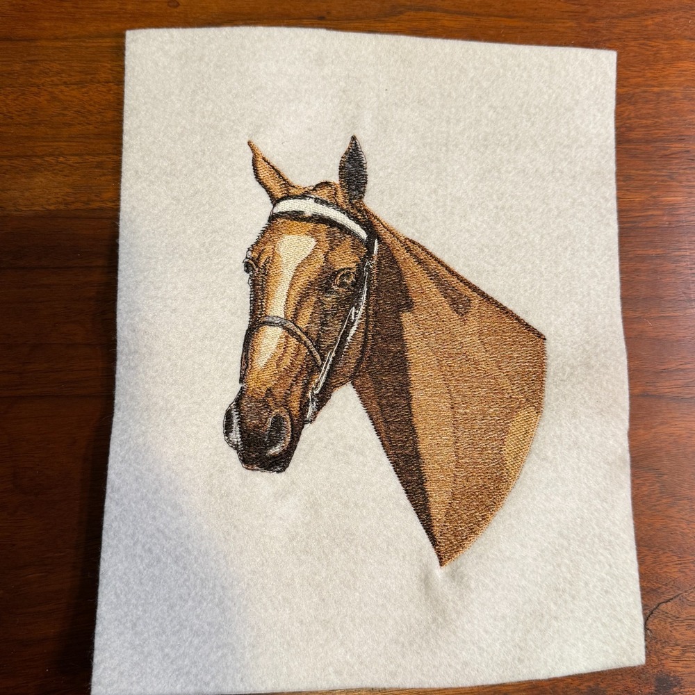 Vintage Thoroughbred Horse Head Handmade Embroidery Sew On Western Equestrian